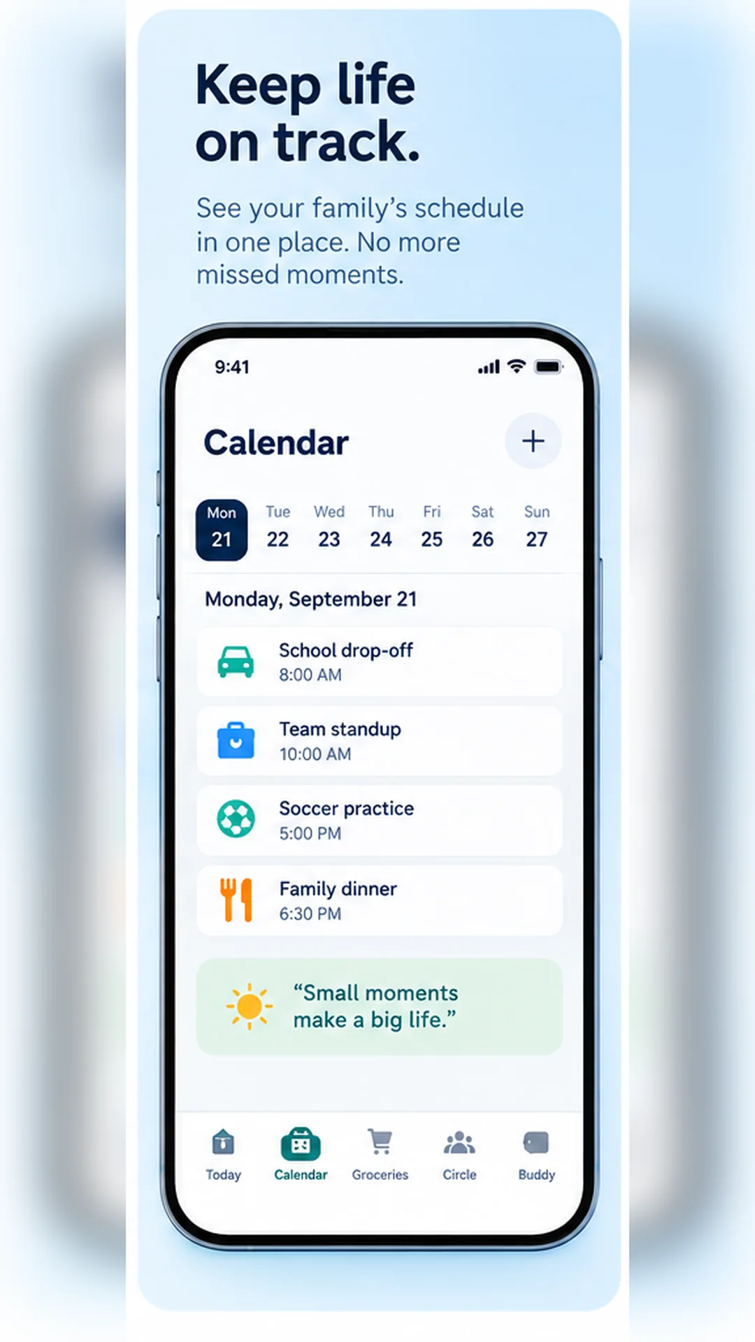 FamChord calendar screen.